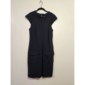 Kenneth Cole New York Black Cap Sleeve Dress Womens Size 8 With‎ Pockets